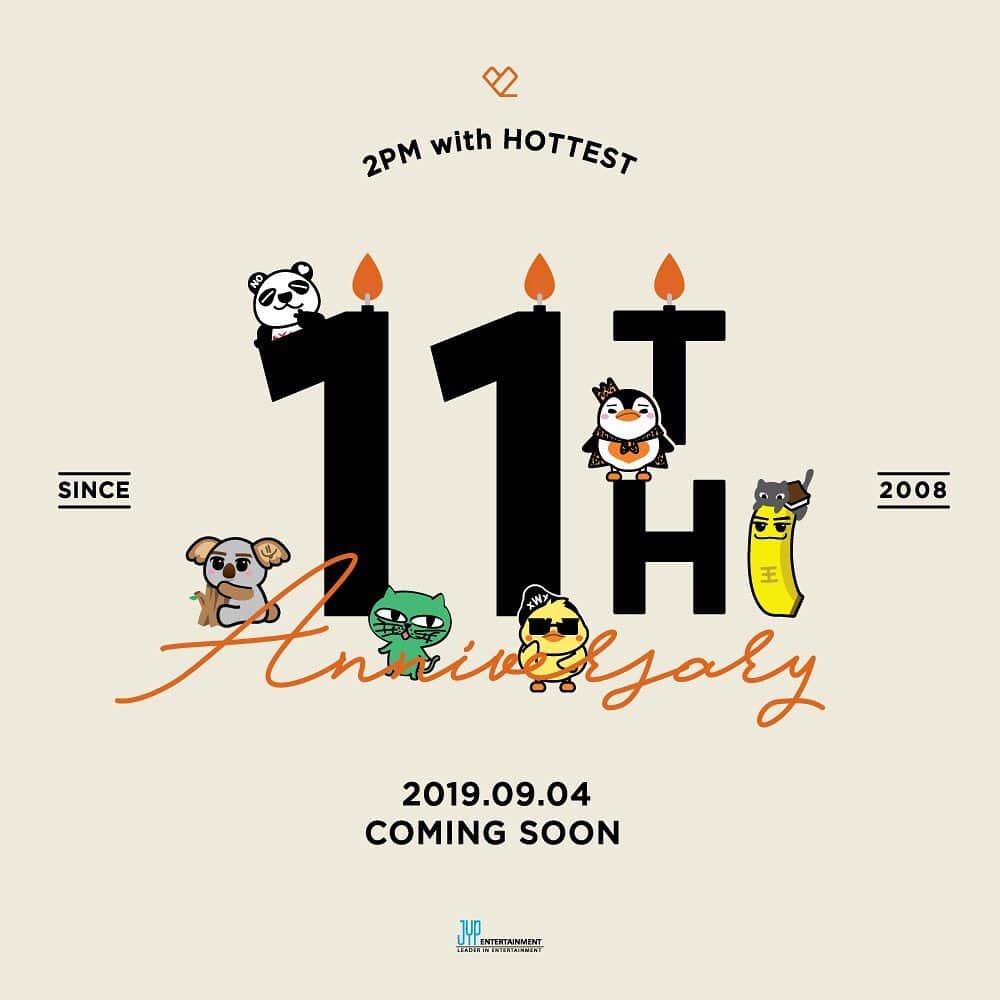 JYPエンターテインメントさんのインスタグラム写真 - (JYPエンターテインメントInstagram)「. 2PM with HOTTEST  2019. 09. 04 COMING SOON  #2PM #투피엠 #11th_Anniversary」7月16日 12時00分 - jypentertainment