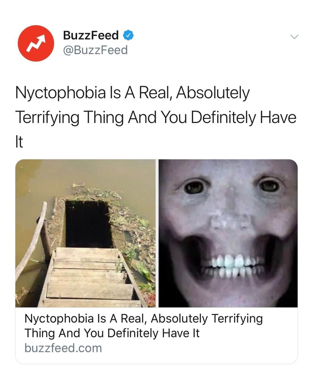 BuzzFeedさんのインスタグラム写真 - (BuzzFeedInstagram)「Nyctophobia = abnormal fear of night or darkness. Don't say we didn't warn you. Link in bio 😱」7月16日 12時59分 - buzzfeed