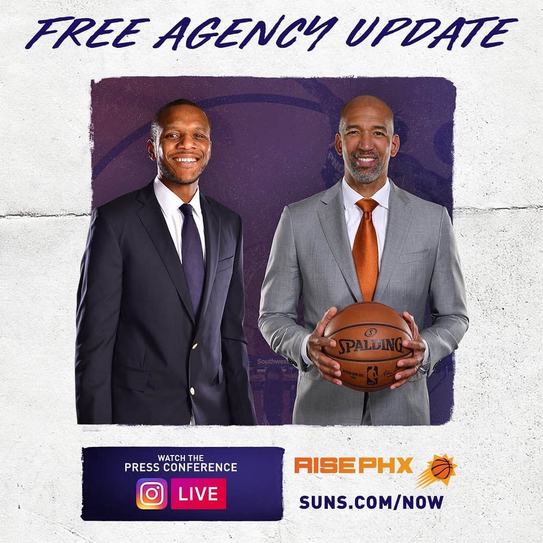 フェニックス・サンズさんのインスタグラム写真 - (フェニックス・サンズInstagram)「Tune-in tomorrow to hear James Jones and Monty Williams on the latest in Suns free agency. 🕚 11AM 💻 Suns.com/Now」7月16日 14時16分 - suns