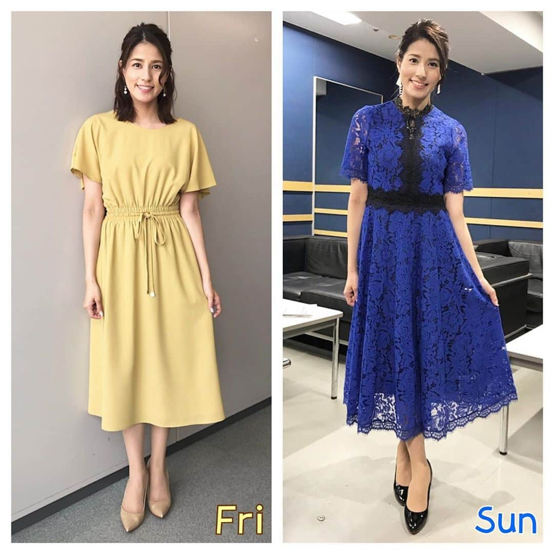 永島優美さんのインスタグラム写真 - (永島優美Instagram)「* 👗Weekly Coordinate（6/9-）👠 * 先週の衣装です♪ ジャンクスポーツではレースのワンピースを。 青と黒の色づかいが素敵でした✨ * - - - - - - - - - - - - - - - - - - - - - - - 👗#weeklyコーデ （Mon＆Tue ▶︎ Wed＆Thu ▶︎ Fri＆Sun） #coordinate #めざましテレビ #ジャンクスポーツ」6月22日 22時15分 - yuumi_nagashima