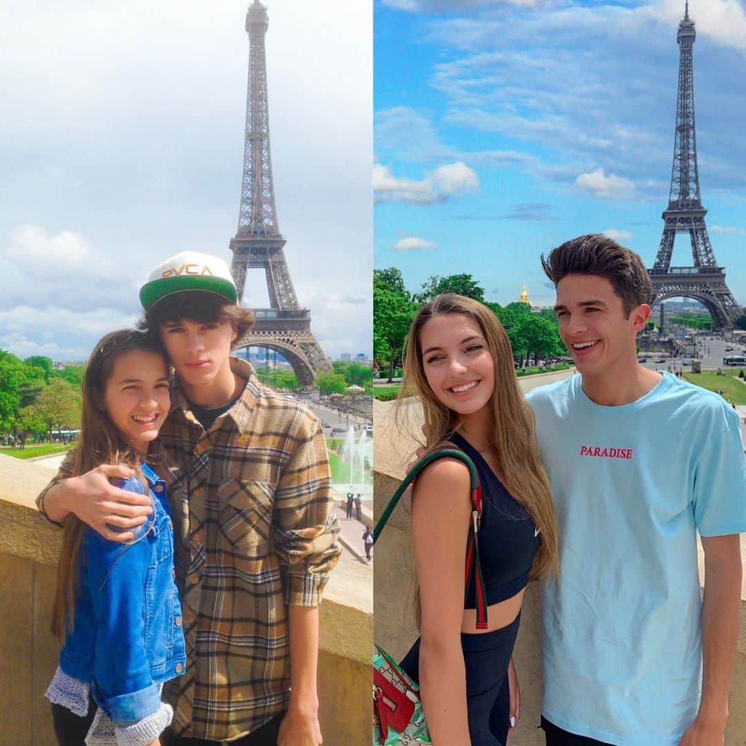 Brent Riveraのインスタグラム：「5 years ago VS today in Paris😳😂 old or new?」