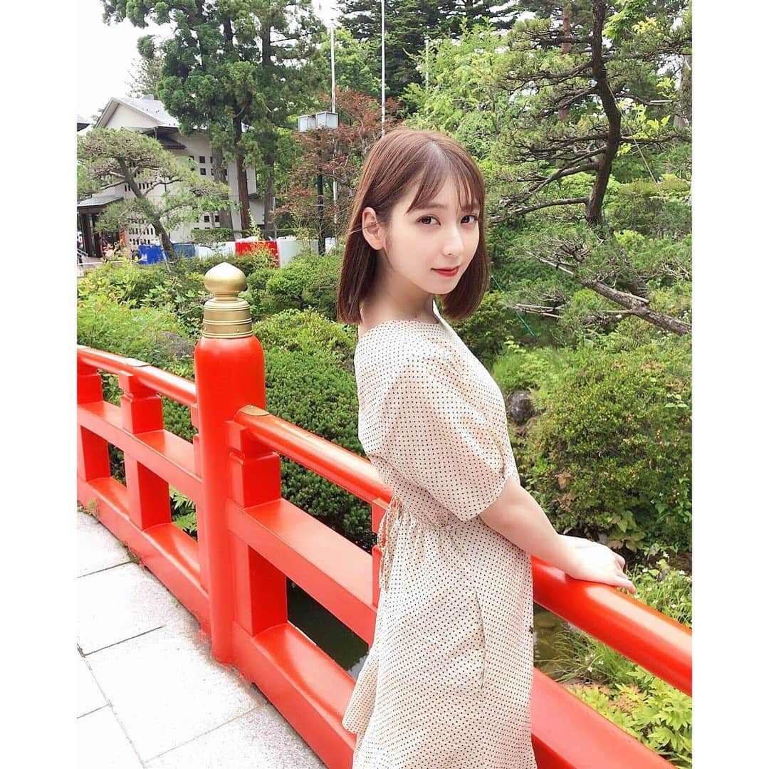 松岡菜摘のインスタグラム：「. . coelのワンピース👗💌 ヨンアさんのつくるお洋服は かわいすぎる🥺🥺💕 . #coel #ワンピース #ootd」
