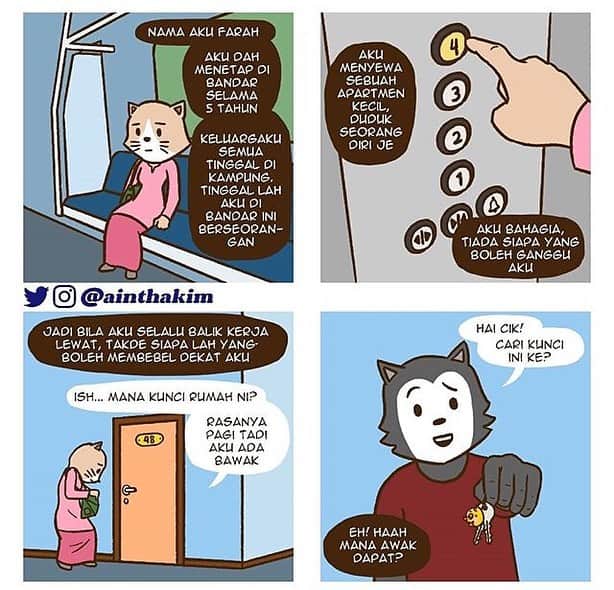 Koleksi Komik Malaysiaさんのインスタグラム写真 - (Koleksi Komik MalaysiaInstagram)「Part 1 #Repost @ainthakim with @get_repost ・・・ Part 1 SWIPE FOR ENGLISH VERSION ⏪ - Korang pernah rasa macam ada orang perhatikan tak? Ke orang tu memang ikut korang? - Btw, korang suka tak format baru ni? 2 page untuk setiap episode baru? - - Tags: #gengkomik #komikmalaysia #komikpendek #komikkomikmalaysia #ainthakim #KomikBerMuthuTinggi #komikindonesia #darkhumor #darkjoke」6月22日 18時37分 - tokkmungg_exclusive