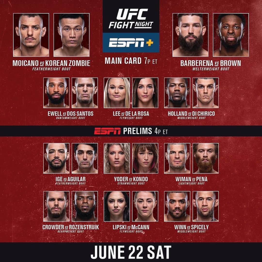 UFCさんのインスタグラム写真 - (UFCInstagram)「IT'S FIGHT DAY! #UFCGreenville goes down TONIGHT ➡️ LIVE on ESPN+」6月22日 23時58分 - ufc