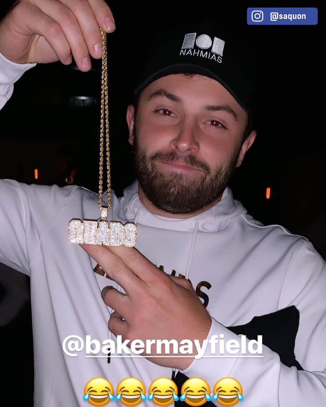 NFLさんのインスタグラム写真 - (NFLInstagram)「@bakermayfield paid up on his Rookie of the Year bet with Saquon Barkley. 😂💎 (via @saquon)」6月23日 0時10分 - nfl