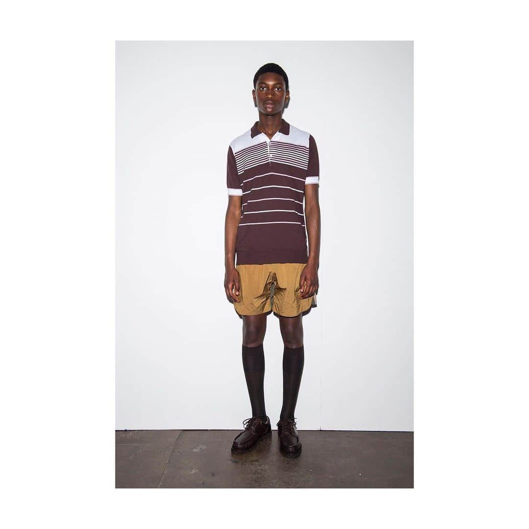 のインスタグラム：「Lou Dalton #ss20 #lfwm Styling @stuartvwilliamson Casting @federica_mennea Hair @alexandersoltermannhair using @bumbleandbumble MU @michellewebbmakeup @aofmakeup using @dermalogica Footwear @paraboot_official Hosiery @falke Music @_josh_hight_ Photography @Jason loydevans THANK YOU @sanecomms @johnsmedleyknitwear @gloverall @thehaigh @studio_fulton @adrianpgibson @alexanderdrawings #gordonrichardson @leon_cerrone @andreaslarsson26 @pierreyvesm @burrowsandstone @amyvwardx #myboys Showing at #manwomanshows @manwomanshows manwomanshows #paris #pavillionvendome」