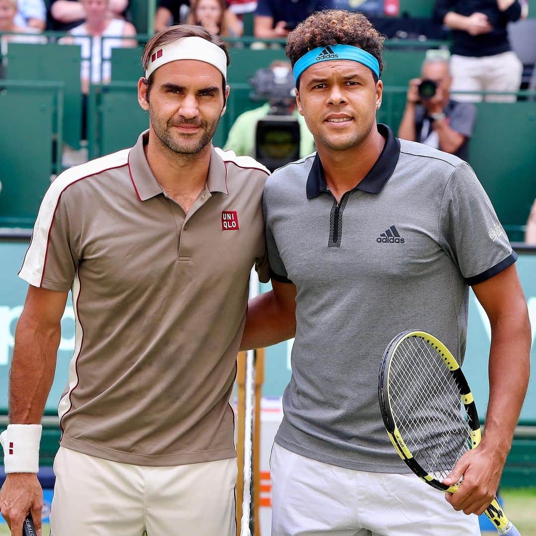 ジョー＝ウィルフリード・ツォンガのインスタグラム：「‪Heureux de commencer à ressembler à celui que j’ai envie d’être sur le court ! 🎾👊🏽‬ ‪📸 @gerryweberopen_official ‪#keepgoing #TsongaTeam ‬」