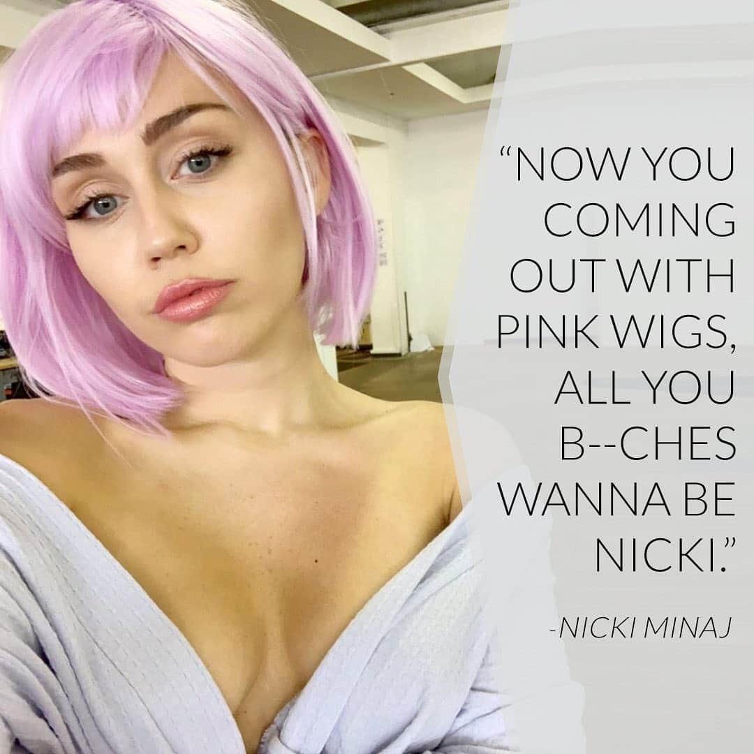 E! Onlineさんのインスタグラム写真 - (E! OnlineInstagram)「Nicki Minaj is sounding off on Miley Cyrus saying she "disrespected" her and is seemingly taking shots at Miley's #BlackMirror character, (Ashley) too. Link in bio for everything she had to say. (📷: Instagram)」6月23日 3時00分 - enews
