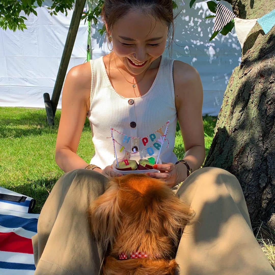 りーまるさんのインスタグラム写真 - (りーまるInstagram)「12歳になりました🐶 スワイプしてね▶︎▶︎▶︎ ・ #りーまる #サロモ #サロンモデル #インフルエンサー #フリーモデル#フリーランスモデル#撮影データ #撮影モデル募集 #広告モデル #ファッション ・ ・ ・ ・ ・ ・ ・ ・ 銀座のキルフェボン @quilfaitbon_official で マンゴータルトと桃とチーズのタルト買って 豊洲公園へ🌟 ・ ・ ・ わんこには大好物のさつまいもを持っていき、 12歳のお祝いしてきました😊💐 ・ ・ 天気も良くピクニック日和！ とても気持ちよかったです💓 ・ ・ 12年目の今年も一緒にたくさん過ごしたいです🐶🙋‍♀️ ・ ・ ・ ・ 〈 撮影依頼募集中〉 7月の撮影依頼おまちしてます♪ DMくださると嬉しいです💐 よろしくお願い致します☺︎ ・ ・ ・ ・ #アパレルモデル #りーまるグルメ #ポートレートモデル #被写体モデル#カメラマンさんと繋がりたい #笑顔 #作品撮り #ダイエット #写真好きな人と繋がりたい  #美容好きな人と繋がりたい #犬のいる暮らし #ダックス #女子力アップ #GUコーデ  #スイーツ女子 #プチプラコーデ #東京グルメ #ピクニック #豊洲公園 #キルフェボン」6月23日 5時55分 - riii_maru162cm