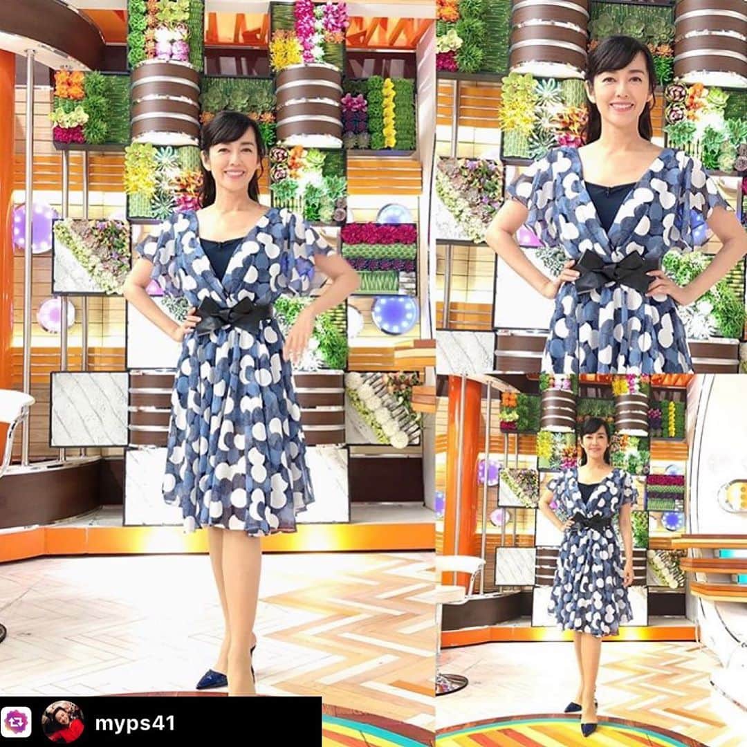 のインスタグラム：「TBS おびマルシェ #littlehappiness  #summerfashion #夏ファッション 靴は#jimmychoo」