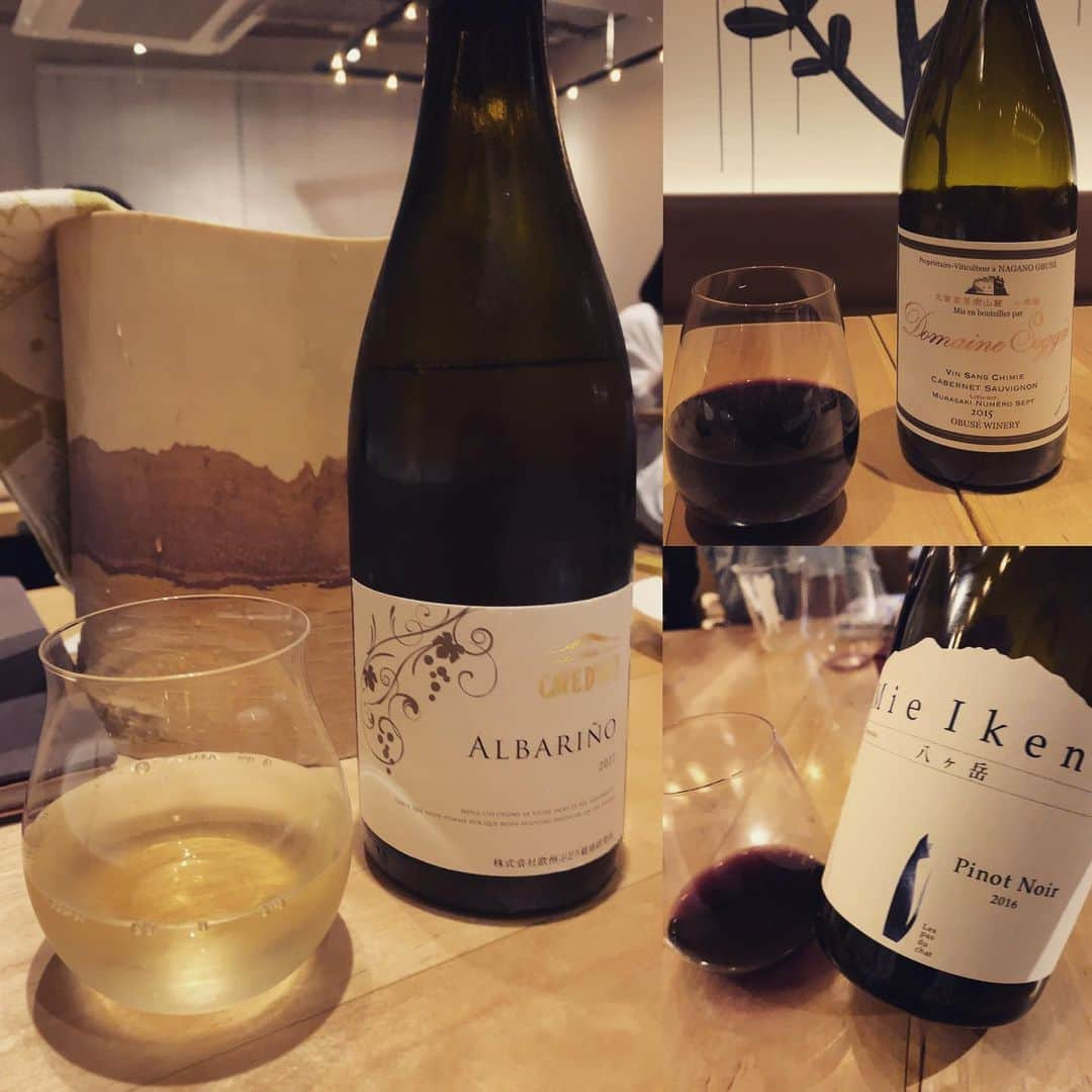 mori_no_tsukueさんのインスタグラム写真 - (mori_no_tsukueInstagram)「My favorite Japanese wines 🔸Cave d'Occi Albariño /Cave d'Occi Winery カーヴドッチ アルバリーニョ2017/新潟角田浜 🔹Dom. Sogga Vin Sans Chimie Cabernet Sauvignon ムラサキ第七農場 カベルネソーヴィニョン サンシミ2015 /小布施 🔹Mie Ikeno Pinot Noir 2016” ミエ イケノ ピノ・ノワール 2016/八ヶ岳  #森の机 #恵比寿森の机 #morinotsukue #恵比寿グルメ #Japanesewine #日本ワイン #森の机の日本ワイン #白樺ワインクーラー」6月23日 11時18分 - mori_no_tsukue