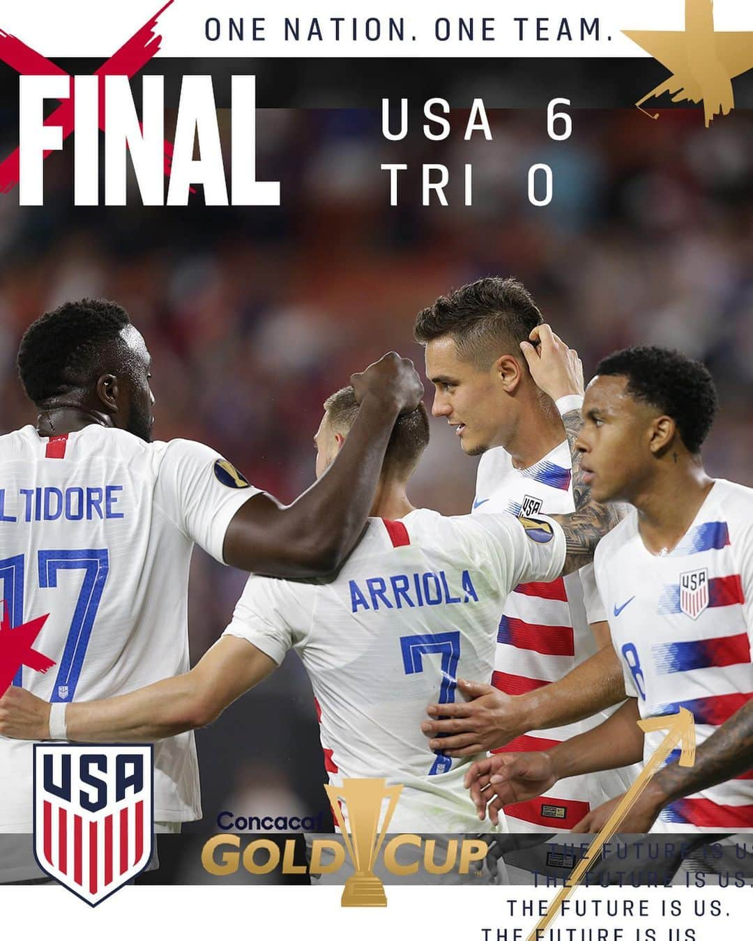 サッカー アメリカ代表チームさんのインスタグラム写真 - (サッカー アメリカ代表チームInstagram)「Statement Made. 🇺🇸 💪 ⠀⠀⠀⠀⠀⠀⠀⠀⠀ Your #USMNT has clinched a spot in the #GoldCup2019 Knockout Round with a victory vs. 🇹🇹! ⠀⠀⠀⠀⠀⠀⠀⠀⠀ ⠀⠀⠀⠀⠀⠀⠀⠀⠀ Tonight’s 𝐖 was the largest margin of victory in the Gold Cup, in MNT history! 👏」6月23日 11時51分 - usmnt