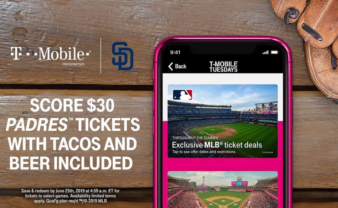 エリック・ホズマーさんのインスタグラム写真 - (エリック・ホズマーInstagram)「@TMobile is hooking up Padres fans with some tacos, a drink and a ticket to some of our games this season for $30. Snag this deal through the #TMobileTuesday app! #ad」6月23日 12時55分 - hosmer305