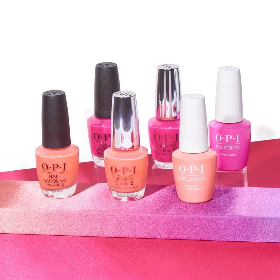 OPIさんのインスタグラム写真 - (OPIInstagram)「Did you know that the shades from our #OPINeons collection are available in all 3 color systems?! 🤩 Try #OrangeYouARockStar and #VIPinkPasses in #OPINailLacquer for a quick at-home mani, #OPIInfiniteShine for week-long brilliance and #OPIGelColor for no dry time + long-lasting color! 🧡 💖 #ColorIsTheAnswer﻿⠀ ﻿⠀ #Neon #sundayvibes #salon #manicure #nailpolish #gelmanicure #gelnails」6月24日 1時54分 - opi