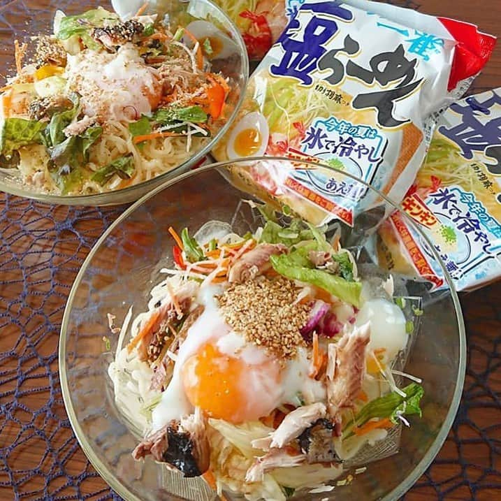 Locariさんのインスタグラム写真 - (LocariInstagram)「暑い日にはサッパリとした冷し麺 で決まり！ @mune__hiro さんのようにサッポロ一番の氷和え麺に 玉子や焼きさんまなどをトッピングすれば美味しさ倍増♡ ・ ・  photo by  @mune__hiro さん ・ ・  #サッポロ一番#氷和え麺#グルメ #ごはん#食卓 #料理 #グルメ #手料理 #ワンプレート #クッキング #献立 #作り置き #今日のごはん #おうちカフェ #暮らしを楽しむ #豊かな食卓 #クッキングラム #カフェスタグラム #おうちごはんlove#ワンプレート」6月23日 18時25分 - locari_jp