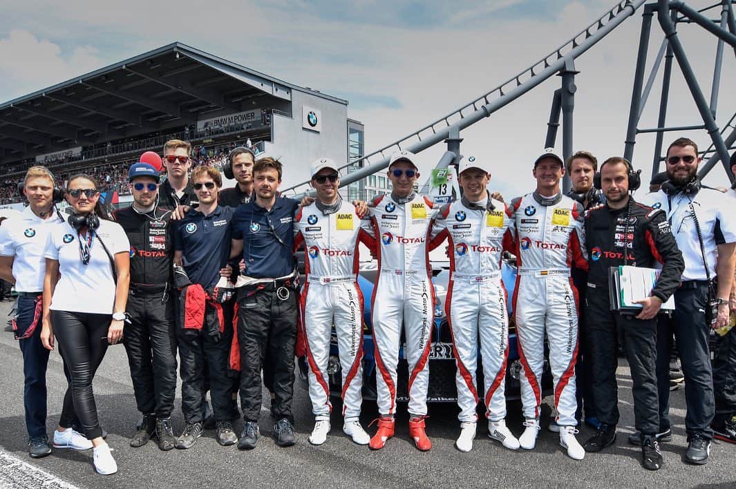 のインスタグラム：「Young, fast, experienced. Such a great package @walkenhorstmotorsport @bmwmotorsport @christian_krognes @nickyelloly @david_pittard It was looking really really good in P4 with mega pace but no chance to fly at night with a good Yokohama tire! Unfortunately we had to retire too soon due to a little issue that put David in the wall.  Now already hoping we can challenge the Nordschleife again! #Walkenhorst #101 #GranTurismo #PlayStation @yokohamatire」
