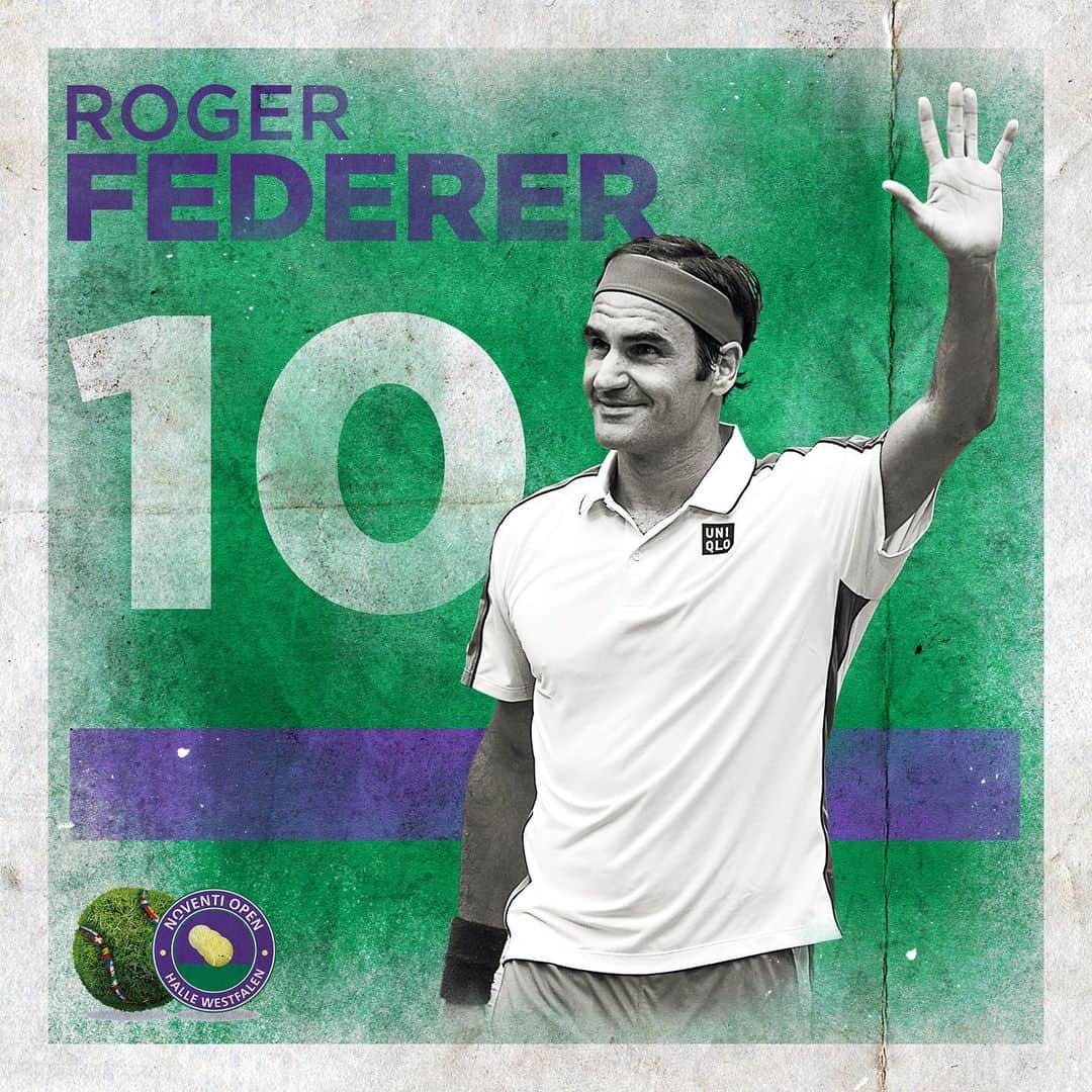 ATP World Tourさんのインスタグラム写真 - (ATP World TourInstagram)「HISTORY IN HALLE 🙌  @rogerfederer is the 2019 @gerryweberopen_official champion 🏆  #Tennis #ATPTour #ATPHalle #noventiopen19 #RogerFederer #Federer」6月23日 21時35分 - atptour