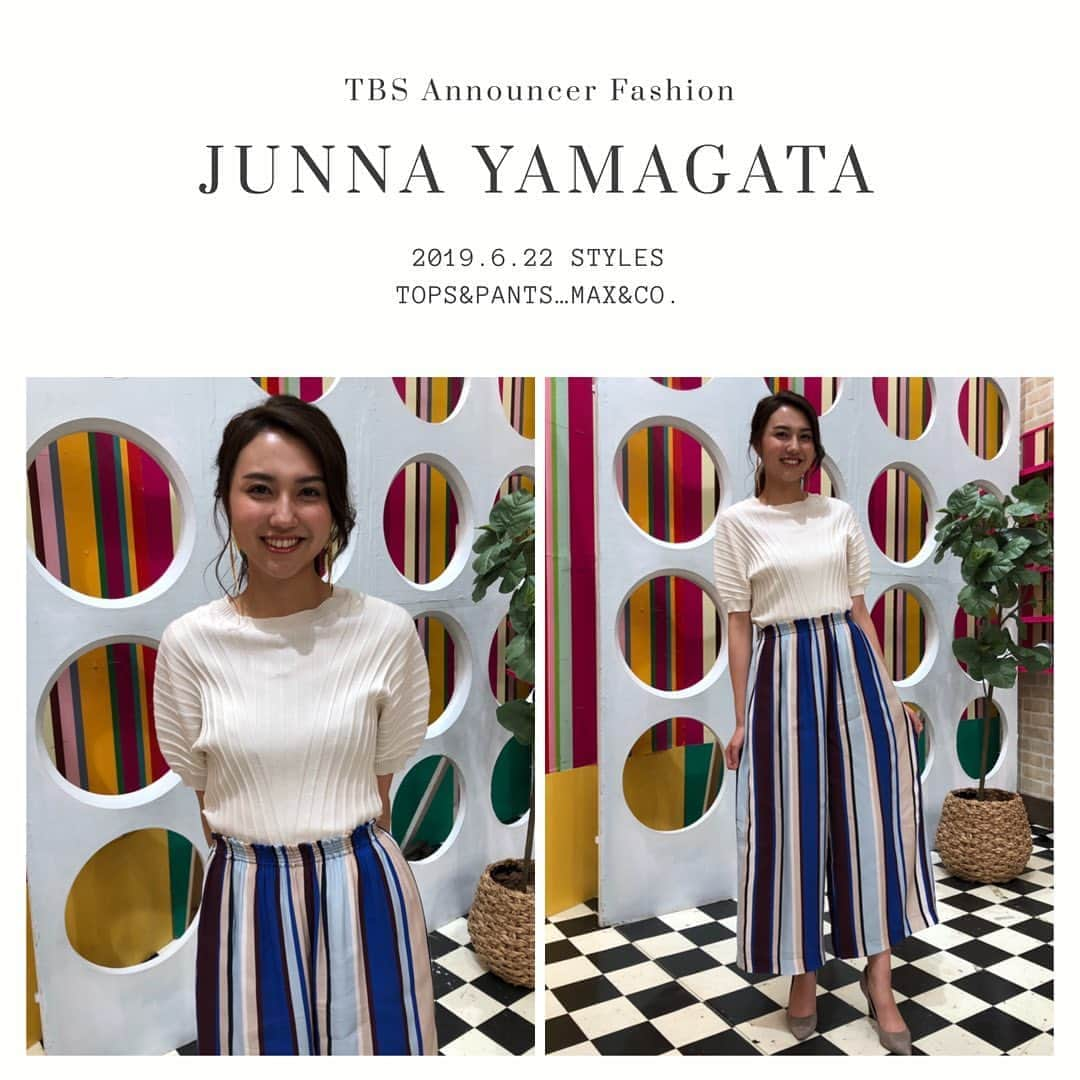 TBSアナウンサー公式さんのインスタグラム写真 - (TBSアナウンサー公式Instagram)「👗 JUNNA YAMAGATA Outfit Of This Week  tops&pants…MAX&Co.  #tbsannouncersfashion #fashion #山形純菜 #vol9 #Spring #outfitofthisweek #ootw #ootd #王様のブランチ #あさチャン #20190622 #OA @tbs_asachan」6月23日 21時44分 - tbs_annogram