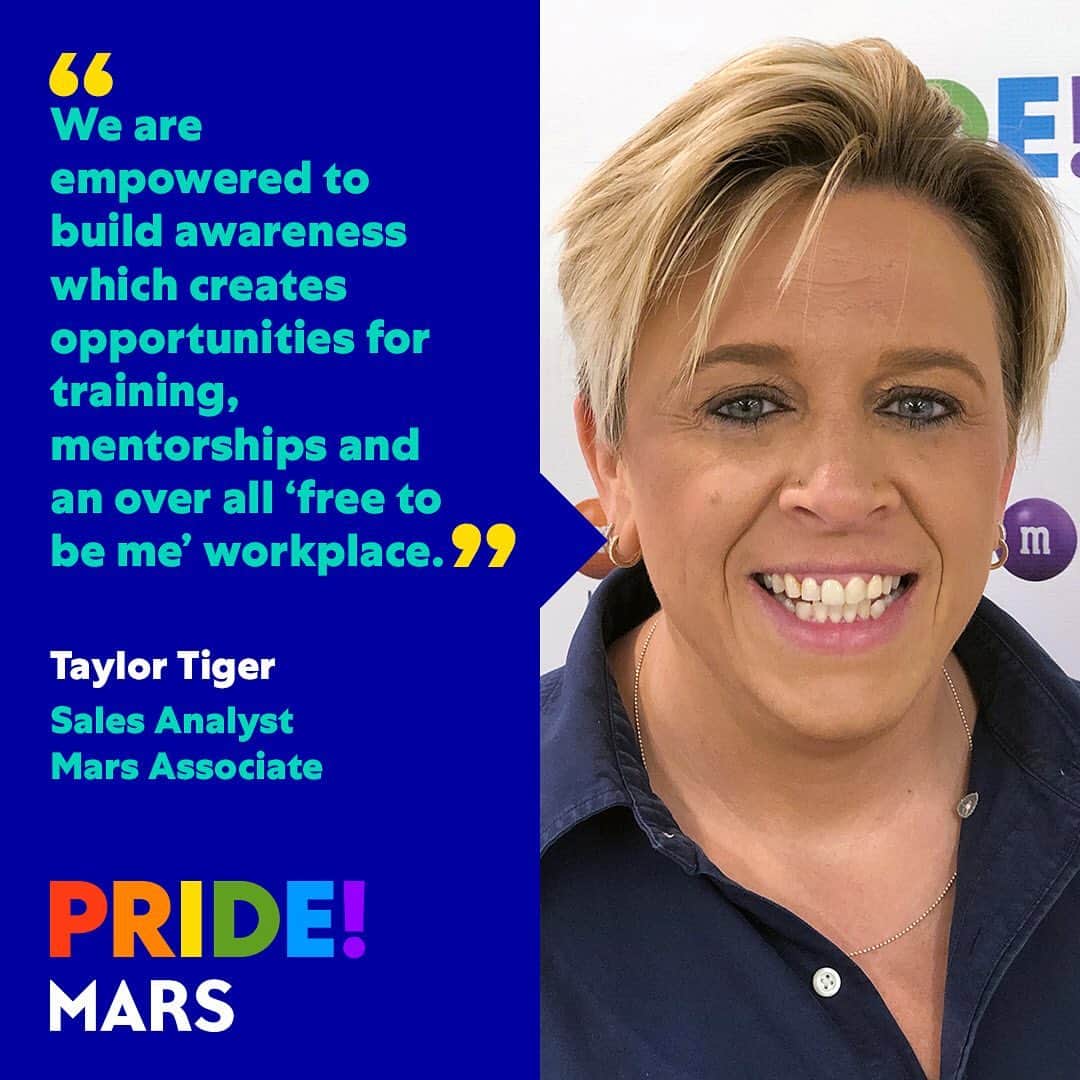 Marsさんのインスタグラム写真 - (MarsInstagram)「“Working for a company that not only respects who I am but also allows me to ‘be me’ and share my story is what makes me #ProudlyMars!” – Associate Taylor Tiger. Read more about how our culture of inclusivity celebrates and supports every one of our Associates around the world all year round. #Pride #PrideMonth #pride🌈」6月24日 0時31分 - marsglobal