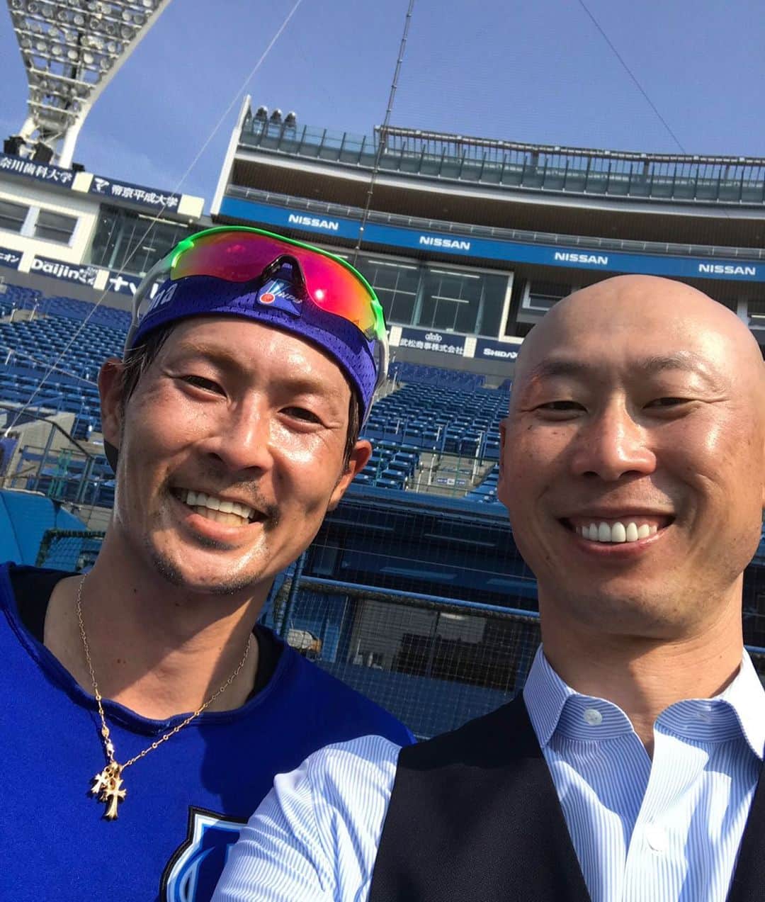 石川雄洋のインスタグラム：「Great respect👏 大好きな先輩です！ 一緒に野球している時は楽しかったし、めっちゃお世話になりました！！ * #森本稀哲 #石川雄洋 #横浜DeNAベイスターズ」