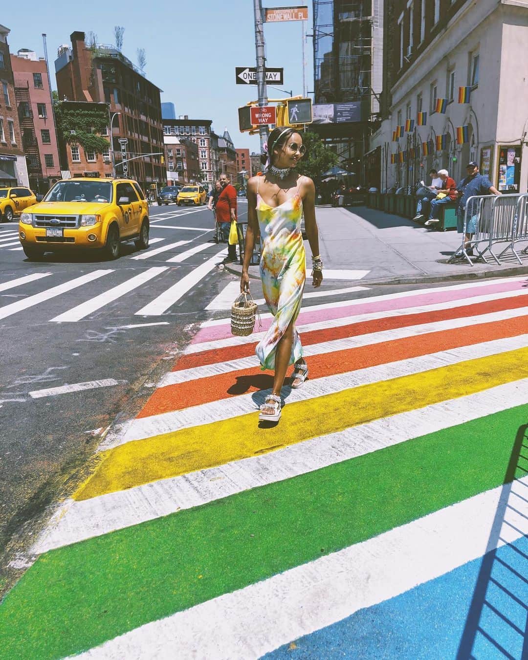 ダニジョーのインスタグラム：「FOLLOW THE 🌈 ROAD • Happy #PRIDE to all! @francesaaternir in all rainbow everything • tap to shop #dannijogirls (Ps. How do you show your #pride?)」