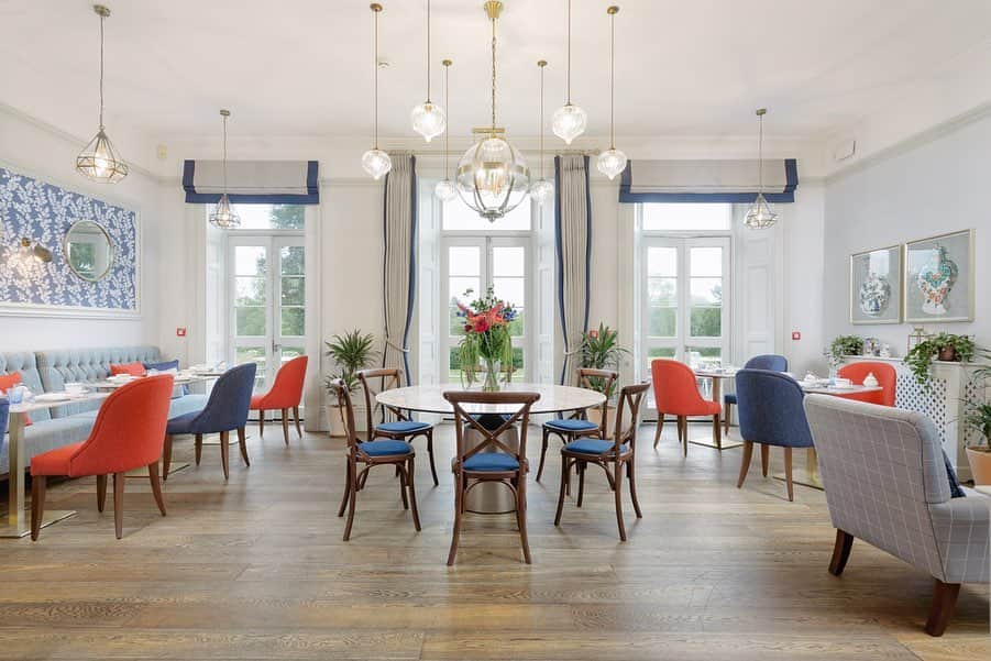 のインスタグラム：「Take a look inside our exquisite new @LauraAshleyTheTeaRoom at @The_Cornwall Hotel. Located close to the coast, yet nestled in a beautiful tropical garden setting, the tea room design was inspired by the hotel's beautiful surroundings.  #LauraAshleyTheTeaRoom」