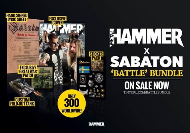 METAL HAMMERさんのインスタグラム写真 - (METAL HAMMERInstagram)「Metal Hammer is proud to be collaborating with Sabaton for a limited edition Battle Bundle, which includes an exclusive patch and a hand-signed lyric sheet, plus a custom fold out tank and sticker pack. Only 300 available worldwide, get yours while you can! Order link in bio #Sabaton #TheGreatWar #MetalHammer #HeavyMetal」6月24日 21時08分 - metalhammeruk