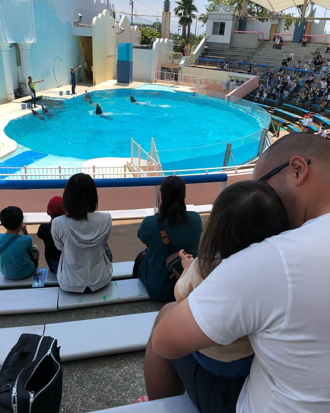 井上香織さんのインスタグラム写真 - (井上香織Instagram)「2019.6.24 須磨海浜水族園ー🐟🐡🐍☀️🍦 ・ 4枚目のワニ🐊何か不気味。 あんなに近くで見たの初めてで怖かったなぁ。 ・ 6枚目のスッポン🐢 いつもサプリメントで飲んでます♡🙏 ・ 7枚目昆布みたいな魚だったなぁ。 ・ 8枚目は2匹のカエル、どこにいるか分かった人は凄いです！！ ・ 9枚目亀ってこんなに首伸びるの！？ ・ 10枚目娘とリンクコーデ♡👚 ・ #須磨海浜水族園 #イルカショー時間ピッタリ #珍しい生き物たくさんいました #楽しい時間 #家族時間 #のんびり #ワニが衝撃的だった」6月24日 15時51分 - kaorin888