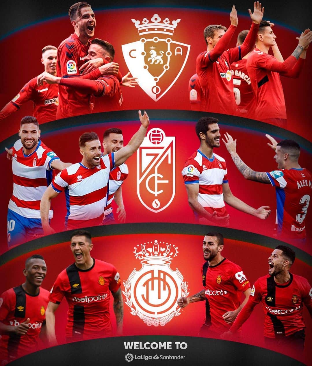 LFPさんのインスタグラム写真 - (LFPInstagram)「@caosasuna, @granadacf & @rcdmallorcaoficial promote to LaLiga Santander! Welcome! 😃👋🏻🔝 • #Osasuna #Granada #RCDMallorca #LaLigaSantander #LaLiga123 #LaLiga」6月24日 18時28分 - laliga