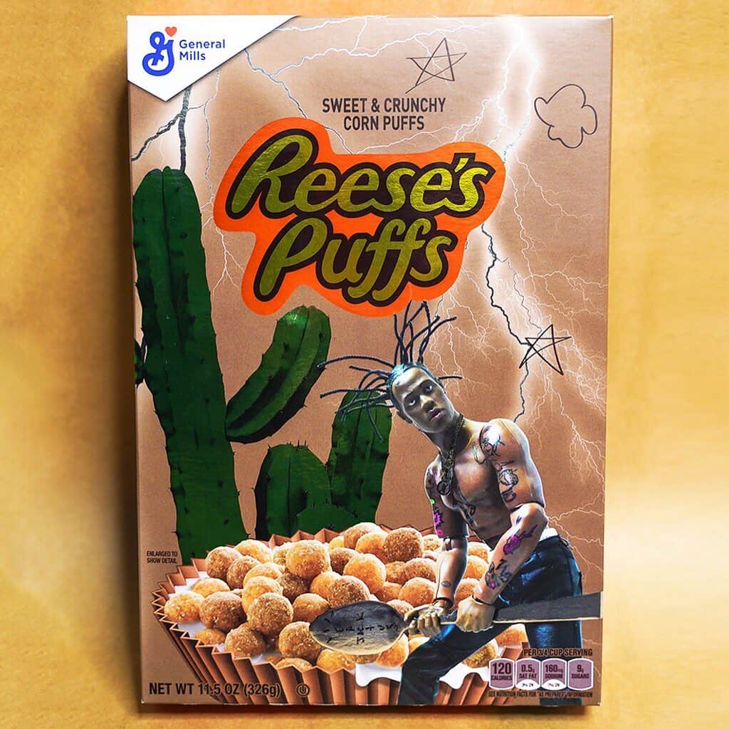 HYPEBEASTさんのインスタグラム写真 - (HYPEBEASTInstagram)「#hypeAF: @travisscott has partnered up with @generalmills on a series of special-edition @reesespuffscereal boxes, taking inspiration from his iconic visuals for Cactus Jack and Astroworld.﻿ Available for purchase starting June 25 for $50 USD. Head to our bio link for more details.  Photo: @travisscott」6月25日 6時17分 - hypebeast