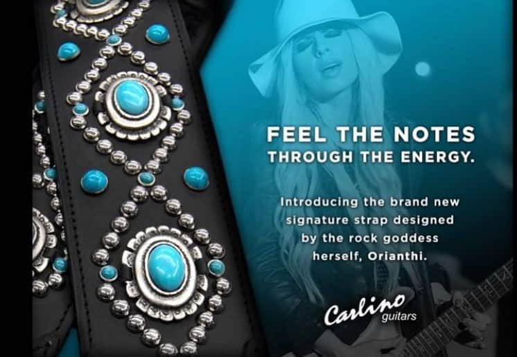 オリアンティさんのインスタグラム写真 - (オリアンティInstagram)「New custom straps with turquoise available now .. so excited about these and also the other designs coming soon with amethyst and citrine energy @carlinoguitars .. a portion of sales go towards cancer research」6月24日 22時41分 - iamorianthi