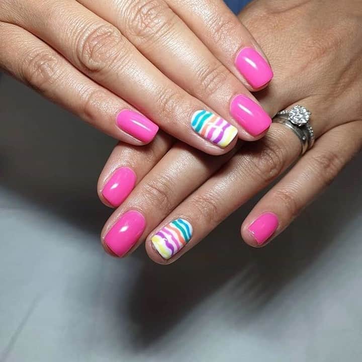 OPIさんのインスタグラム写真 - (OPIInstagram)「@cristina_nails_beauty_ recreated our "Rainbow Rave" #wavey nail design from our #OPINeons collection! Want to learn how? Head to the link in our bio to watch the video! #ColorIsTheAnswer 🌈﻿ ﻿ #OPI shades: #VIPinkPasses #AlpineSnow #PumpUpTheVolume #PostiveVibesOnly #MusicIsMyMuse #OrangeYourARockstar #DancePartyTealDawn﻿ ﻿ #NailArt #Naildesigns #Nailpolish #gelnails #OPIGelColor #rainbow」6月25日 1時30分 - opi