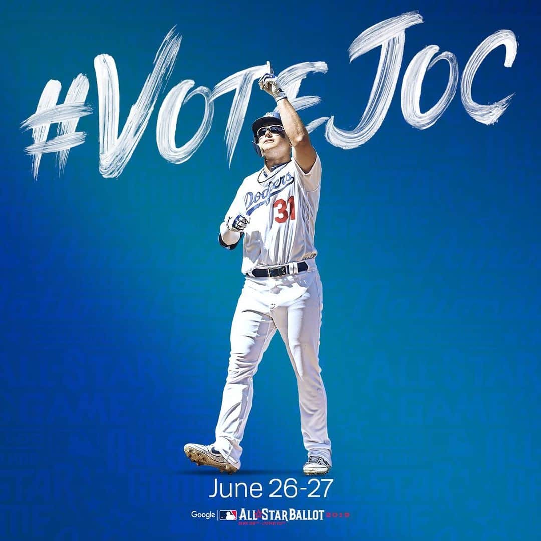 Los Angeles Dodgersさんのインスタグラム写真 - (Los Angeles DodgersInstagram)「‪Vote @cody_bellinger and @yungjoc650! ‪Voting for the Starters Election starts on Wednesday! #LAVotesBlue‬」6月25日 2時14分 - dodgers