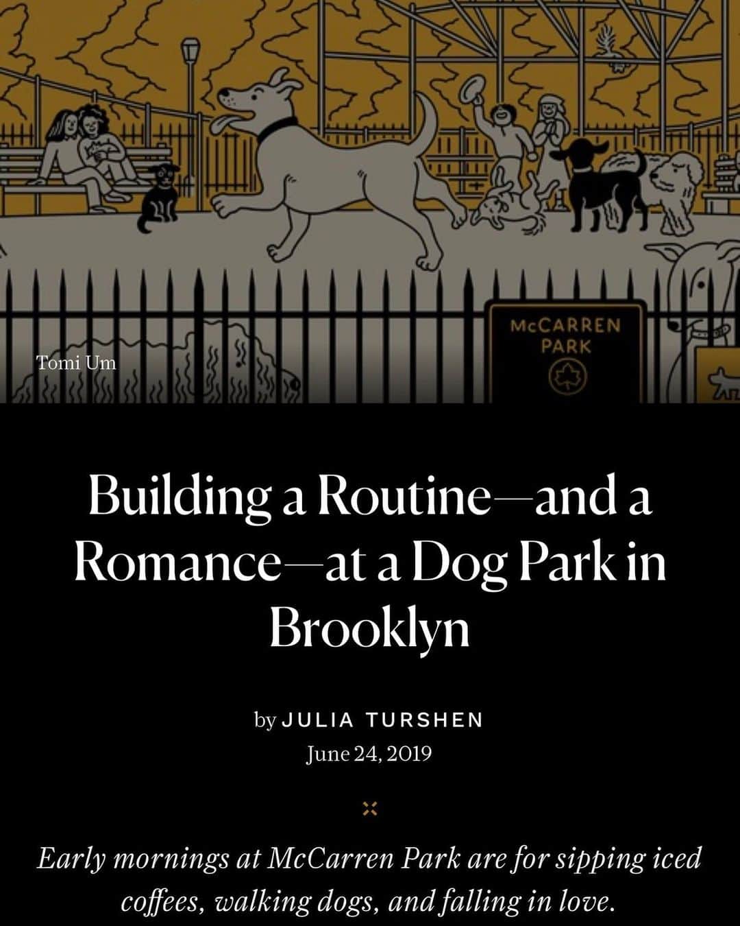 Grace Bonneyさんのインスタグラム写真 - (Grace BonneyInstagram)「My wife @turshen wrote a beautiful piece over at @condenasttraveller about our falling in love at the dog park. Any story that centers around dogs, love, coffee, and chocolate croissants 🥐 makes me happy, but this one makes me especially happy because it’s our story ♥️ 🐶 (Swipe up to read in stories or in my profile link above)」6月25日 2時15分 - designsponge