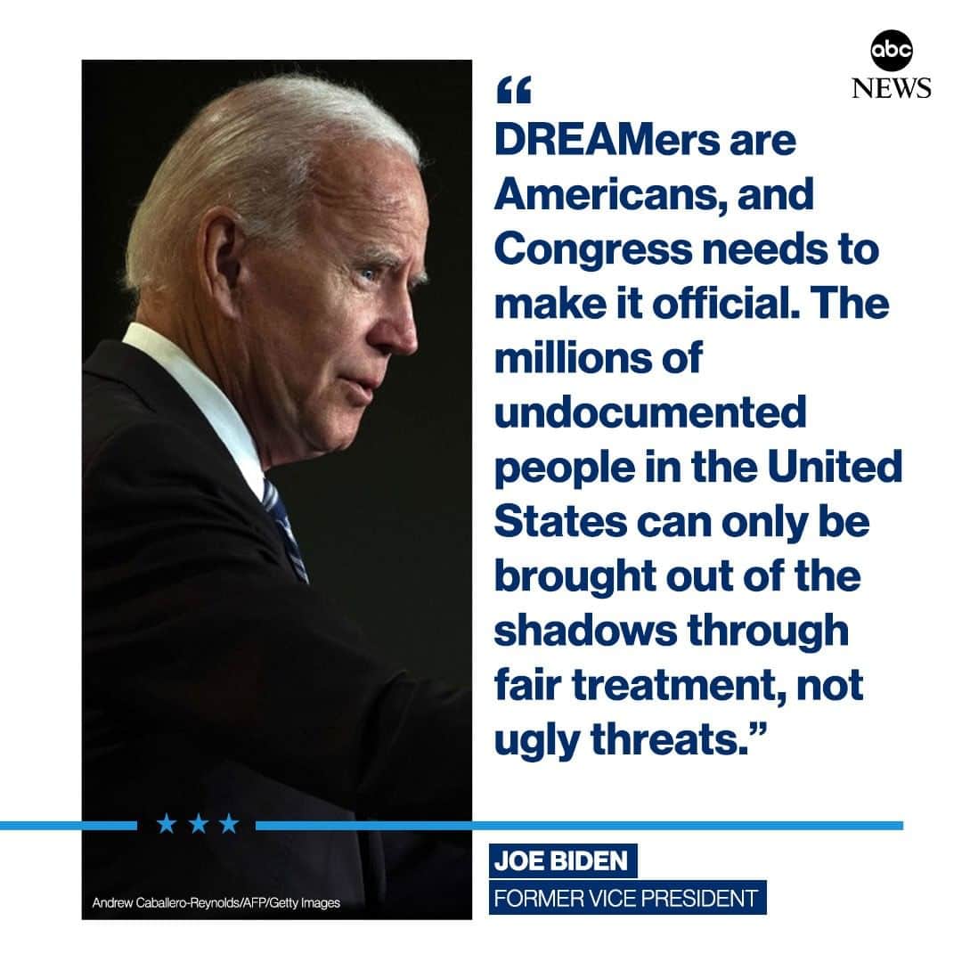 ABC Newsさんのインスタグラム写真 - (ABC NewsInstagram)「Ahead of the first Democratic debates, 2020 candidate Joe Biden lays out in broad strokes his immigration priorities—starting with granting immediate citizenship to undocumented immigrants brought by their parents to the U.S. when they were children. #joebiden #immigration #dreamers #2020 #donaldtrump」6月25日 2時40分 - abcnews