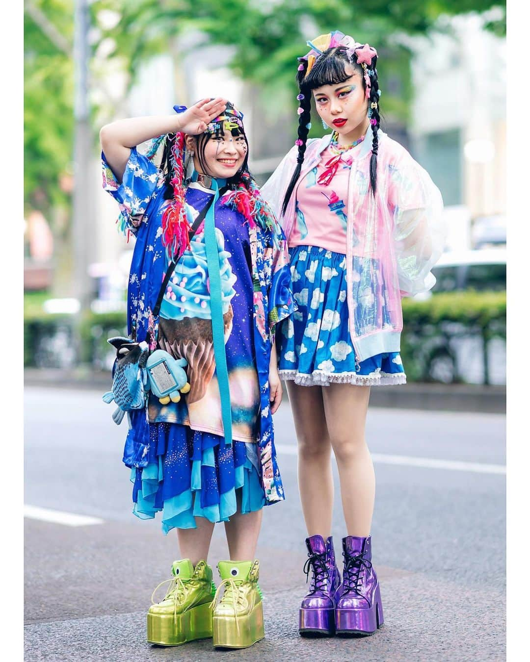 Harajuku Japanさんのインスタグラム写真 - (Harajuku JapanInstagram)「Purinchan (@Purin_Hayasaka) and Chami (@Chami8725) on the street in Harajuku wearing fun kawaii Japanese styles with items by 6%DOKIDOKI, ACDC Rag, Demonia, YRU, Yoshida Beads, LEGO, Claire’s, and Thank You Mart.」6月25日 4時49分 - tokyofashion