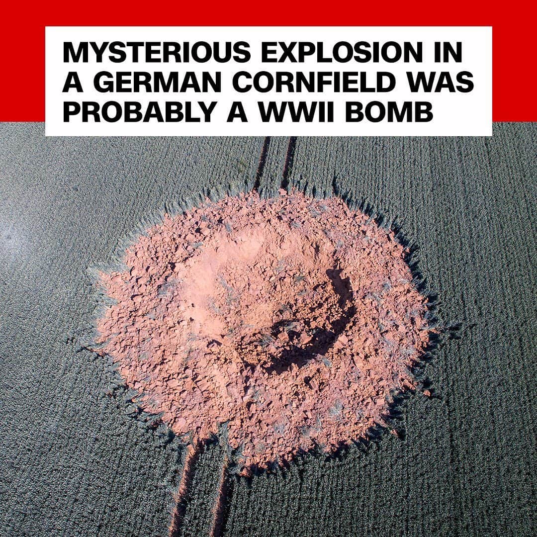 CNNさんのインスタグラム写真 - (CNNInstagram)「This massive crater in a field near Ahlbach, Germany, was "almost certainly" caused by a World War II bomb, officials said. Residents were likely asleep when they were jolted by a sudden blast at 4 a.m. on Sunday, which left behind a hole that measured 33 feet wide and 13 feet deep, police say. After a day studying the crater, officials said it was likely a 550-pound dud. "We can be glad that the farmer was not in the field," a city spokesman said. Undiscovered bombs can often explode without outside forces acting on them, experts say, as their detonators decompose over time. Old bombs are not uncommon finds in Germany and elsewhere, with hundreds found each year. (📸: Boris Roessler/Getty Images)」6月25日 5時21分 - cnn