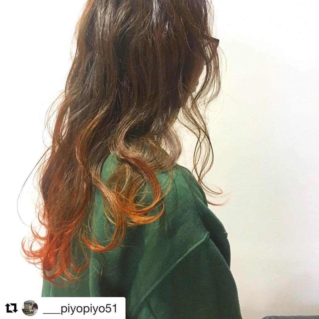 ロコル公式アカウントのインスタグラム：「#Repost @___piyopiyo51 with @get_repost ・・・ orange裾カラーグラデーション🍊🧡 リポストさせていただきました！ ありがとうございます😊✨ * * #オレンジ #裾カラー #ロコル #locor #ヘアカラー #haircolor #サロンカラー #saloncolor #ブリーチ #bleach #デザインカラー #designcolor #グラデーションカラー #gradationcolor #ハイライトカラー #highlightcolor #ハイトーンカラー #hightonecolor #外国人風カラー #ルベル #lebel #タカラベルモント #takarabelmont」