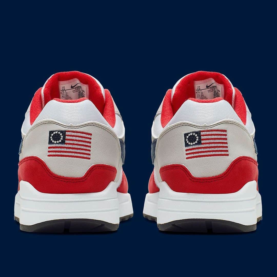 Sneaker Newsさんのインスタグラム写真 - (Sneaker NewsInstagram)「Updated 7/2/19: After Colin Kaepernick’s intervention, Nike has officially cancelled the release of this shoe. - Celebrate the upcoming #IndependenceDay holiday with these Air Max 1s featuring the flag sewn by Betsy Ross. For a closer look at this upcoming release, tap the link in our bio.」6月25日 8時54分 - sneakernews