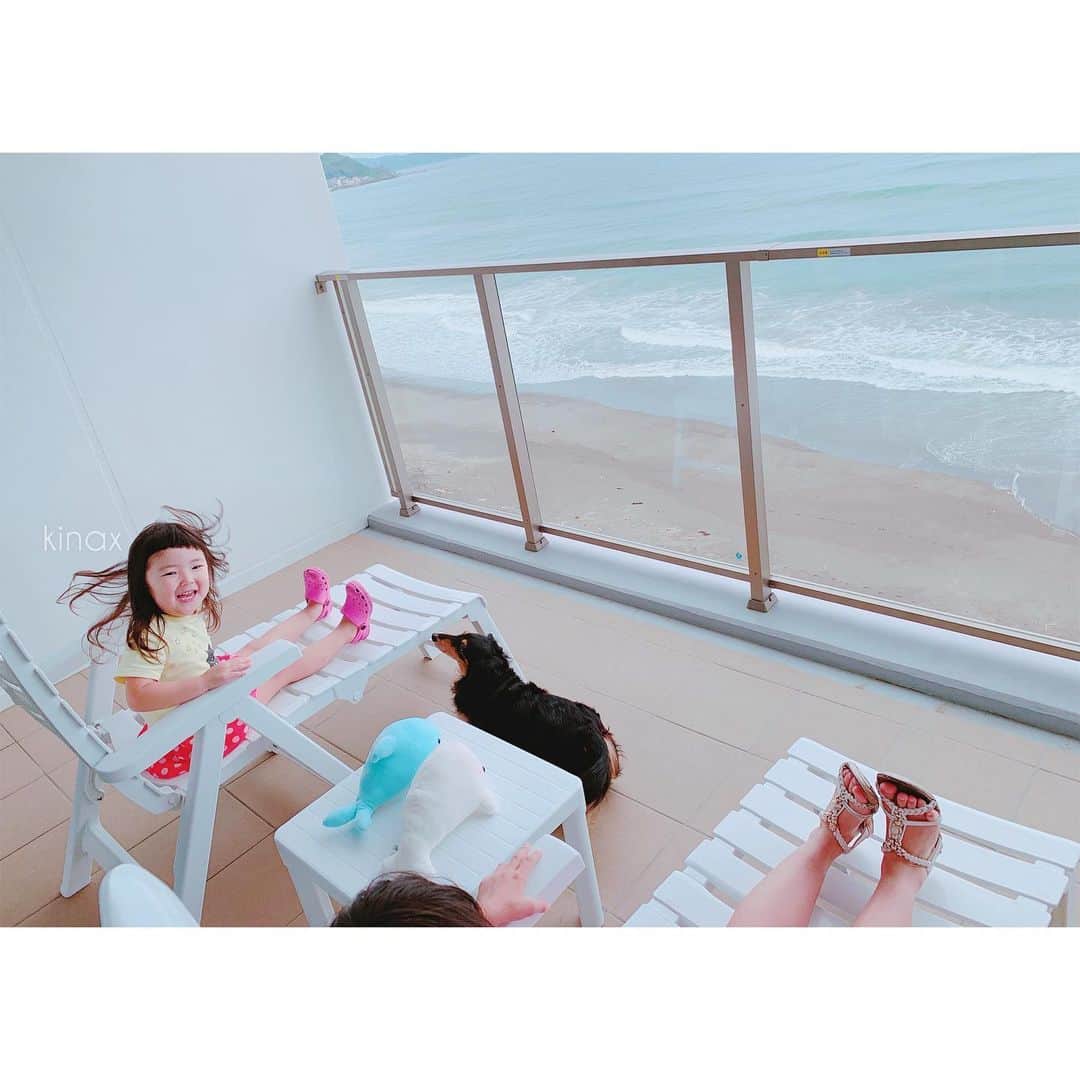 kinaxのインスタグラム：「. good afternoon(๑′ᴗ‵๑)☀in Japan, and good morning, good evening, good night for world friends! . 今朝は薄曇りで肌寒かったけど 暑すぎなくて過ごしやすいね☀️ . 旅行のお洗濯も終わって日常に戻ったのだけど もうちょっと余韻に…ʕ •́؈•̀ ₎笑 . . わんこもこどもたちも楽しそうだったのが 何よりな旅行でしたʕ •́؈•̀ ₎♡ . 今回 @relux_jp さんで予約したのだけど もうすぐ夏休みシーズンなので ご旅行計画中の方はぜひぜひー♡ . . どうしてもペットホテル嫌いなわんこが心配で 旅行も躊躇しちゃうのだけど 美味しいご飯に、ひろーいベッドで 隅々までピカピカなお部屋… 非日常はやっぱりいいねぇʕ •́؈•̀ ₎♡ . 贅沢な時間をありがとうございましたー♡ . . さてさて日常に戻った今日は むちこさんとマグネットシートで工作を✂︎ . 目はむちこさん担当で👀 上手に貼れたねぇ(๑′ᴗ‵๑)♡ . バイキンマンを組み替えたら ありんこみたいになったよʕ •́؈•̀ ₎🐜 ふふふ♡ . こちらもいつも通り、お風呂の壁に貼って 遊びまーす🛁 . . みんなも楽しい1日を♡ . . #親バカ部 #手作りおもちゃ #レジーナリゾート鴨川 #relux #お料理本当に美味しかった #しあわせ #アンパンマン #メドューサみたいなむちこさん 2019/06/25」