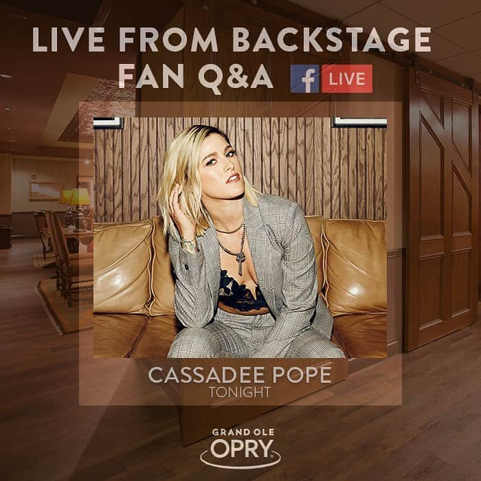 キャサディー・ポープさんのインスタグラム写真 - (キャサディー・ポープInstagram)「Excited to be back at the @opry On Saturday! Come out if you’re in Nashville and if not, drop a question in the comments below then tune in to my backstage Q&A at 6pm CT on the @opry Facebook page! ⭐️ I’ll be answering questions about #stages and my journey of writing and recording each of the songs! 🖤」6月26日 1時16分 - cassadeepope