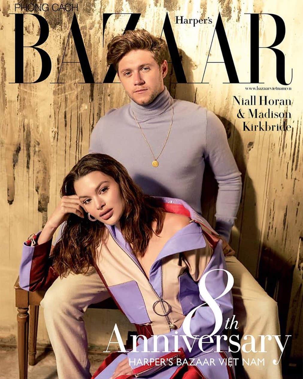 ナイル・ホーランのインスタグラム：「Had a great time shooting the cover for the 8th Anniversary of @bazaarvietnam with the lovely @madison.kirkbride  Photographer: @dalongdalong Styling: @brvndo and @art.hunterr Executive Producer: @corycoutureproductions Producer: Ilaria Niccolini  Grooming: @sienree Director: @lindatphung @wilhelminamodels」