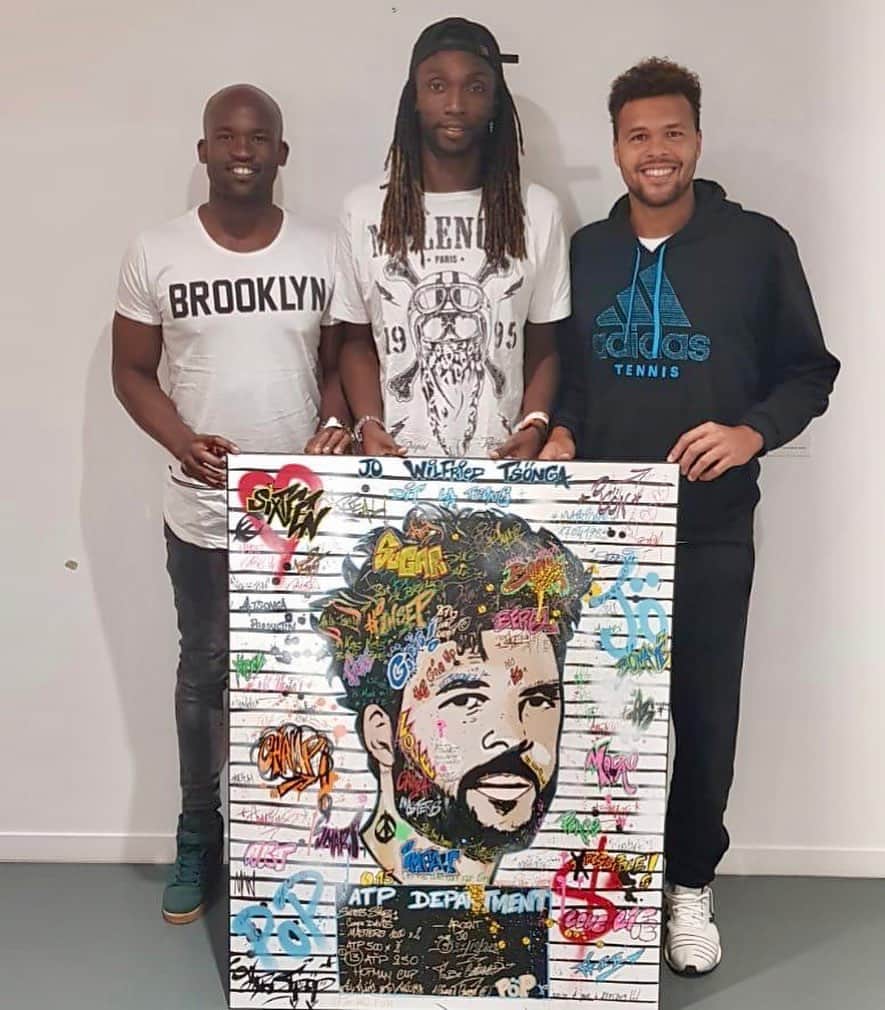 ジョー＝ウィルフリード・ツォンガのインスタグラム：「Do you have your f1rstpop ? 😊 Merci à l’artiste @f1rstpop and @sixteen_peso #TsongaTeam」