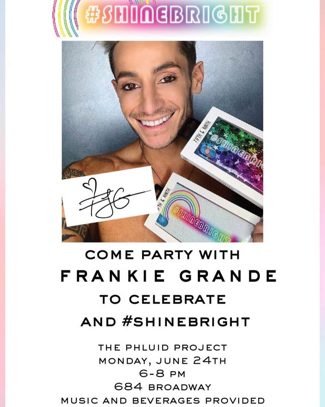 ジュン中山のインスタグラム：「Met @frankiejgrande #frankiegrande ❤️ my favorite persons bro🏳️‍🌈🌈🦄💕❤️🗽🇺🇸✨😍sweet 😘 @richerette @steven_perfidia @ladyquesa_dilla @tracydizon.nyc #shinebright #fifthandninth #instagood #lgbt #worldpride2019」