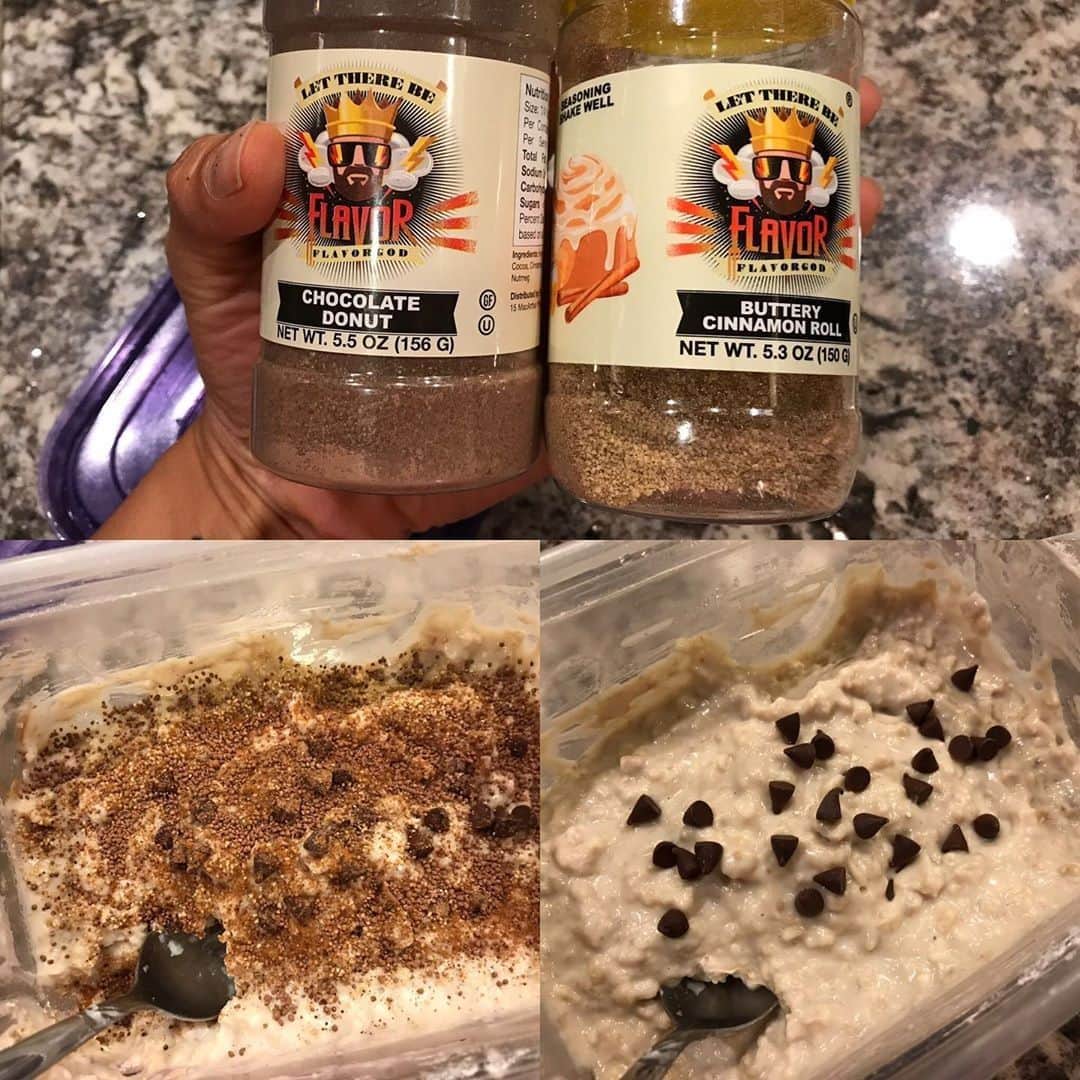 Flavorgod Seasoningsさんのインスタグラム写真 - (Flavorgod SeasoningsInstagram)「"Just a sprinkle goes a long way. Yummy!!!! My favorite meal of the day. 😂 I had enough carbs for a bit of oatmeal"﻿ -﻿ Customer: @ellegfit  cinnamon﻿ Seasoning: #flavorgod Buttery Cinnamon Roll 🤤 & 🍩 Chocolate Donut 🍩﻿ -﻿ Do you use our Dessert Seasonings in your Oatmeal﻿ -﻿ Add delicious flavors to any meal!﻿ Click the link in my bio @flavorgod ﻿ ✅www.flavorgod.com﻿ -﻿ Flavor God Seasonings are:﻿ 💥 Zero Calories per Serving ﻿ 🙌 0 Sugar per Serving﻿ 🔥 KETO & PALEO﻿ 🌱 GLUTEN FREE & KOSHER﻿ ☀️ VEGAN-FRIENDLY ﻿ 🌊 Low salt﻿ ⚡️ NO MSG﻿ 🚫 NO SOY﻿ 🥛 DAIRY FREE *except Ranch ﻿ 🌿 All Natural & Made Fresh﻿ ⏰ Shelf life is 24 months﻿ ﻿ ﻿ -﻿ -﻿ #food #foodie #flavorgod #seasonings #glutenfree #mealprep  #keto #paleo #vegan #kosher #breakfast #lunch #dinner #yummy #delicious #foodporn ﻿」6月25日 23時21分 - flavorgod