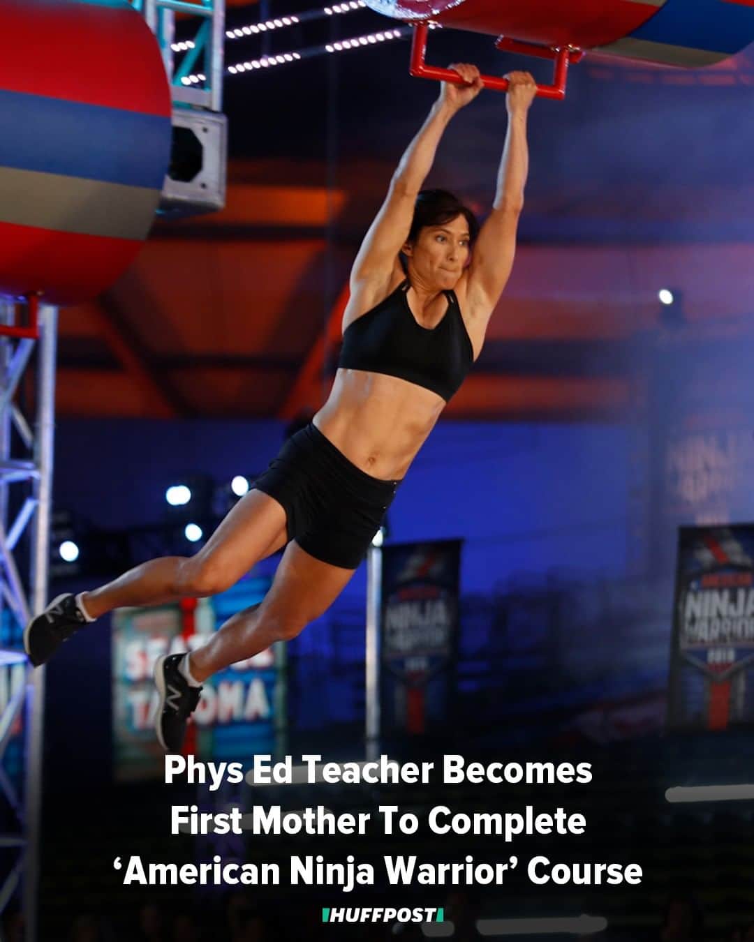 Huffington Postさんのインスタグラム写真 - (Huffington PostInstagram)「Sandy Zimmerman was so thrilled to make history on “American Ninja Warrior” this week that she celebrated before she finished. ⚡️💪 Zimmerman, 42, who has three kids, became the first mother ever to complete the obstacle course in the show’s 11 seasons. She is also the oldest woman to do it, according to the show. In this week's episode, she dangled by one hand from the last obstacle ― a steep wall ― and pumped her fist to raucous reaction from the announcers and the crowd. Then she hoisted herself up to push the buzzer and make it official. See her full run below. 📹 Watch the full clip at the link in bio.」6月26日 10時47分 - huffpost