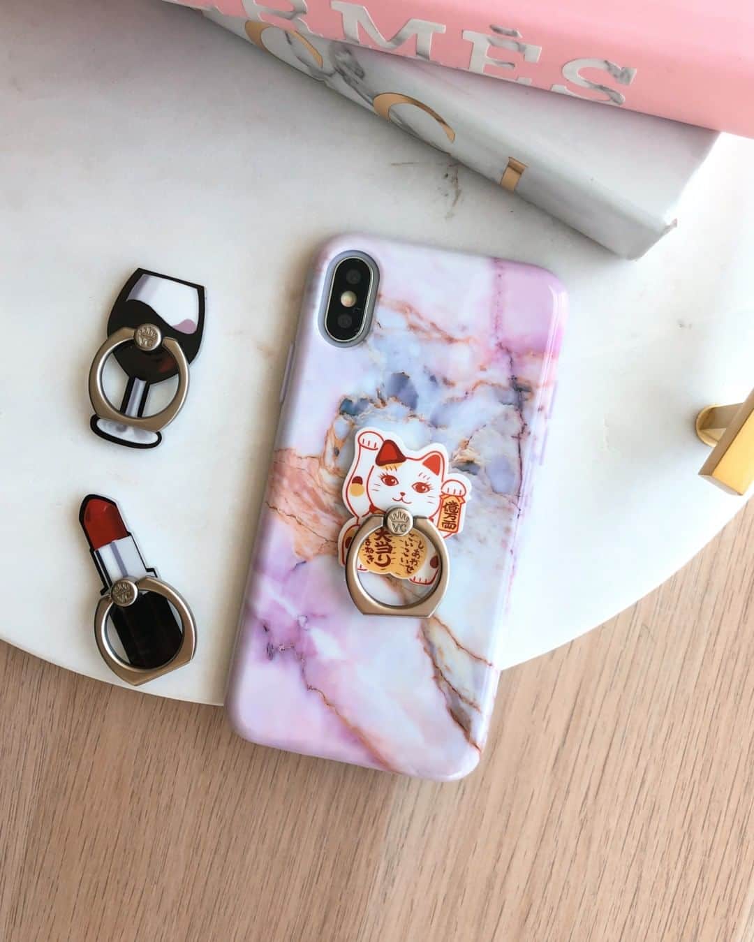 VELVETCAVIARさんのインスタグラム写真 - (VELVETCAVIARInstagram)「Stock up on your favorite @velvetcaviar #griprings 💍 and mix and match them with your #velvetcaviar cases! This is our Violet Sky Marble Case on an iPhone XS. ⠀⠀⠀⠀⠀⠀⠀⠀⠀ Comment your favorite: 🍷, 🐱, 💄」6月26日 3時01分 - velvetcaviar