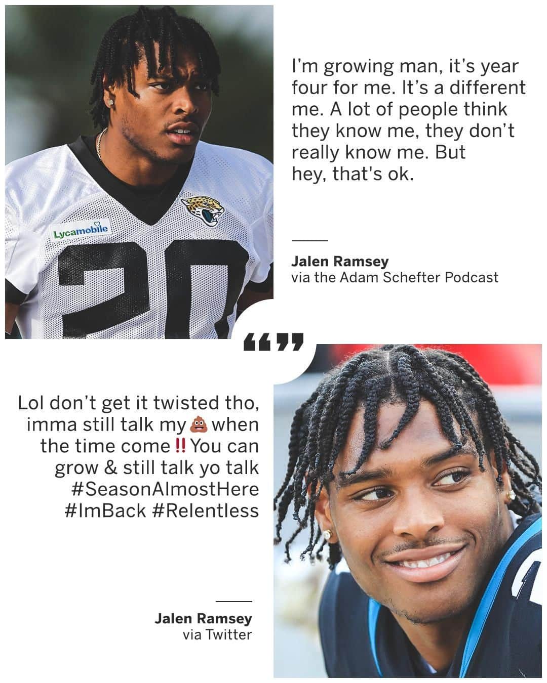 espnさんのインスタグラム写真 - (espnInstagram)「Last August, @jalenramsey called a couple QB's trash and overrated. Since then he's grown, but still plans on talking his talk 😤」6月26日 3時22分 - espn