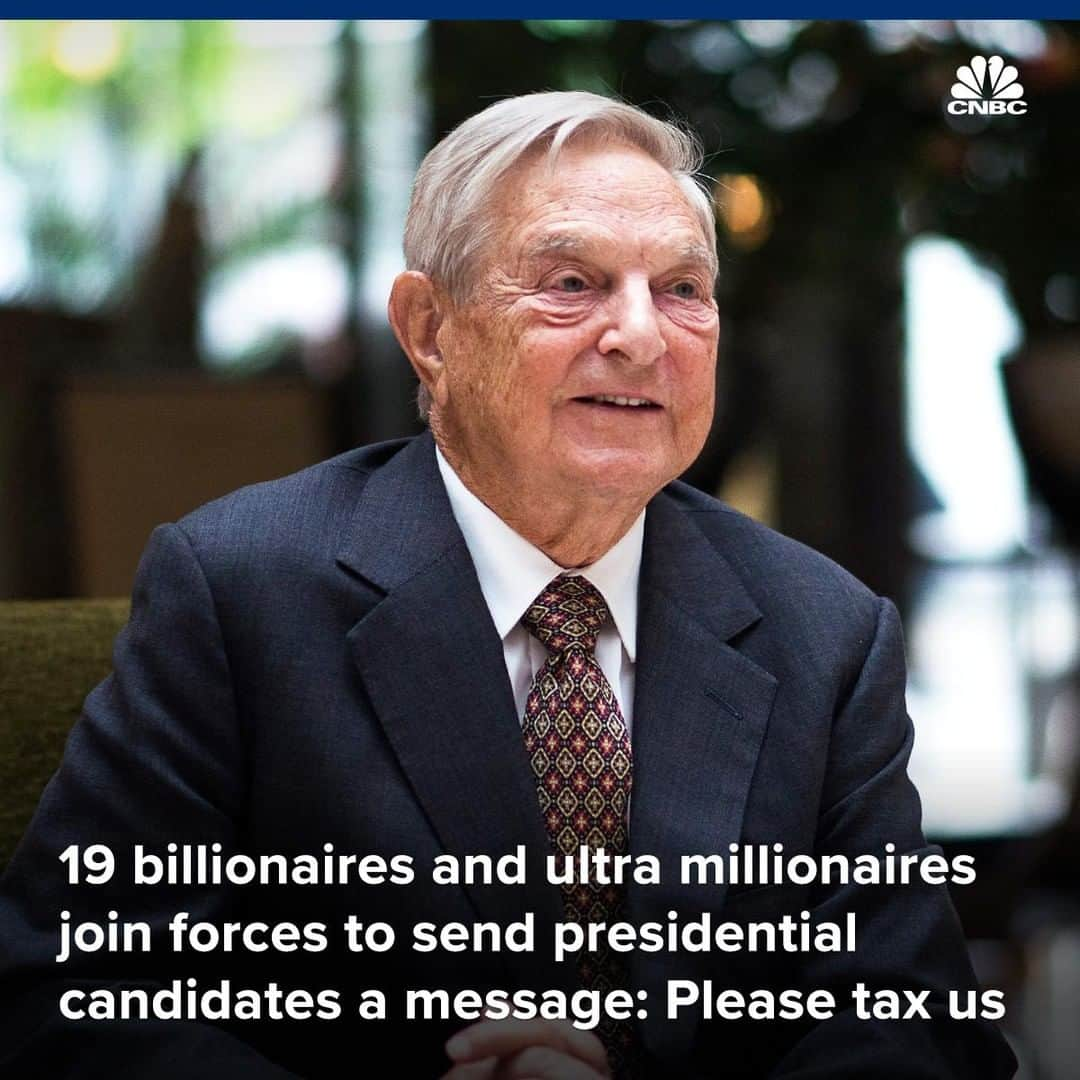 CNBCさんのインスタグラム写真 - (CNBCInstagram)「﻿ A group of billionaires and ultra millionaires including George Soros, Abigail Disney and Chris Hughes released a letter asking the 2020 presidential candidates to support a tax on the wealthiest Americans.﻿ ﻿ The letter said a wealth tax would help society tackle climate change, increase economic growth and help improve public health.﻿ ﻿ “The next dollar of new tax revenue should come from the most financially fortunate, not from middle-income and lower-income Americans,” the letter said.﻿ ﻿ Read more about the implications of a wealth tax at the link in our bio.﻿ *﻿ *﻿ *﻿ *﻿ *﻿ *﻿ *﻿ *﻿ #taxes #tax #wealth #taxrevenue #billionaires #millionaires #climatechange #money #economy #economictrends #politics #2020election #business #cnbc #businessnews」6月26日 3時30分 - cnbc