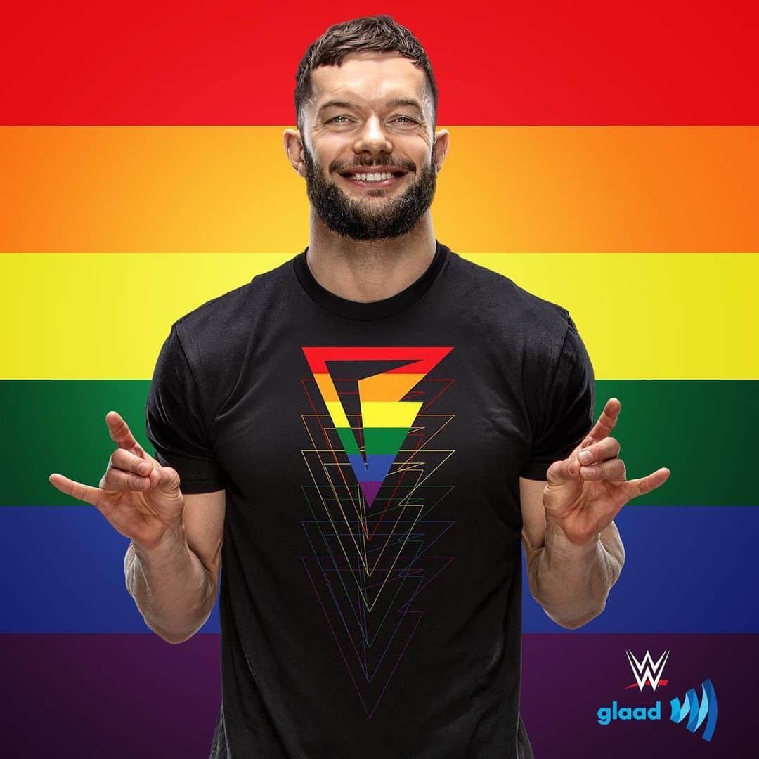ファーガル・デヴィットさんのインスタグラム写真 - (ファーガル・デヴィットInstagram)「‪New tee available ‬ ‪From June 17 through December 31, 2019, we will donate 20% of the sales price of each “#Pride  Collection” T-shirt sold goes to @glaad.  @wweshop ‪」6月26日 3時44分 - finnbalor